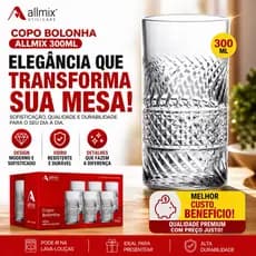 6 Copos Vidro Long Drink Festa Coquetel Água Suco Tubo 390ml