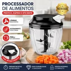 Processador de Alimentos Manual 5 Lâminas 900ml Clink Com Misturador