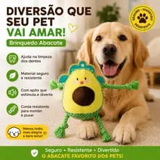 Brinquedo Pet Abacate de Pelúcia – Mordedor Antiestresse para Cachorros