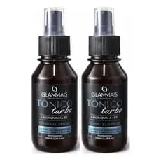 2 Tônico Capilar Turbo 100ml Crescimento Acelerado Barba Cabelo e Bigode Antiqueda Fortalecimento Glammais Professional