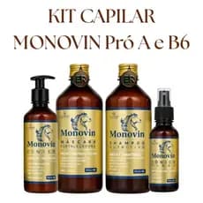 Kit Capilar Monovin Pró A B5 Crescimento Fortalecimento Nutrição Todo Tipo de Cabelo kit Shampoo Máscara Leave-in Tonico