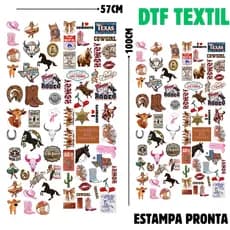 DTF Textil Estampa COUNTRY Pronta Para Aplicação Termocolante Para Camisetas e Tecidos Ref:6060-9