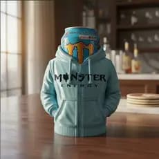 Suporte para Lata Monster Energy com Moletom – Porta Lata Decorativo, Impressão 3D Premium