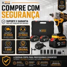 Chave de Impacto Elétrica Solid Doctor 48V com Motor Brushless de Alta Eficiência