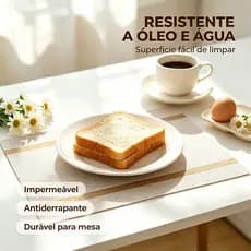 Jogo Americano Teslin 45x30cm Lavável E Impermeável, Antiderrapante Para Proteção Da Mesa