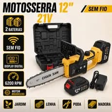 SOLID DOCTOR-Motosserra Elétrica 21V Sem Fio 12 Polegadas 2 Baterias Motor Brushless Display Digital