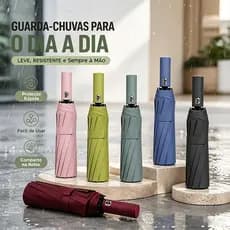 Guarda-Chuva Automático Reforçado - Resistente a Vento e Proteção UV