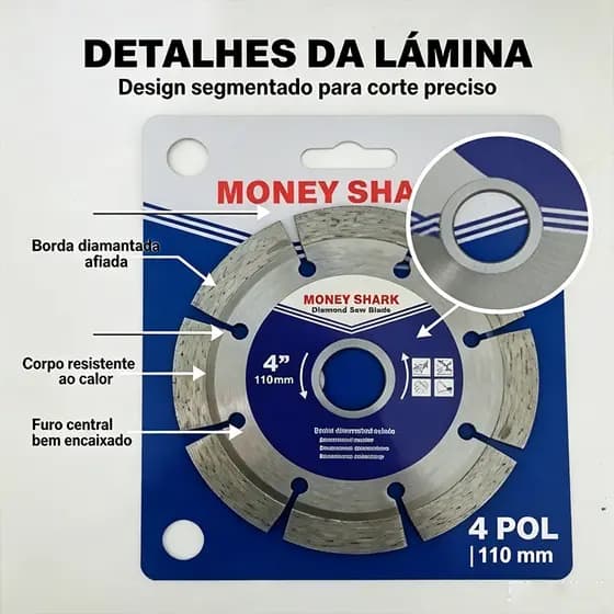 Kit 3 Discos De Corte Diamantado 4", Alta Duração Para Porcelanato, Cerâmica, Granito E Madeira