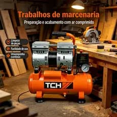 Compressor De Ar 21L 2HP 120psi Portátil, Alta Pressão E Monofásico Para Uso Geral
