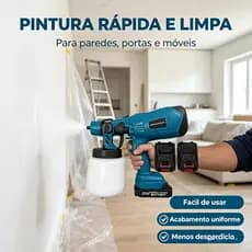 Pulverizador De Tinta Elétrico Sem Fio 21V, Pintor Profissional Com 2 Baterias Bivolt