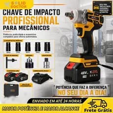 SOLID DOCTOR Chave de Impacto a Bateria Chave de Roda Carro Parafusadeira 48V 2 Baterias Kit 3 em 1