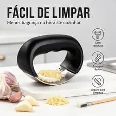 Prensador De Alho Inox Manual, Triturador Multiuso Para Preparo De Alimentos E Especiarias