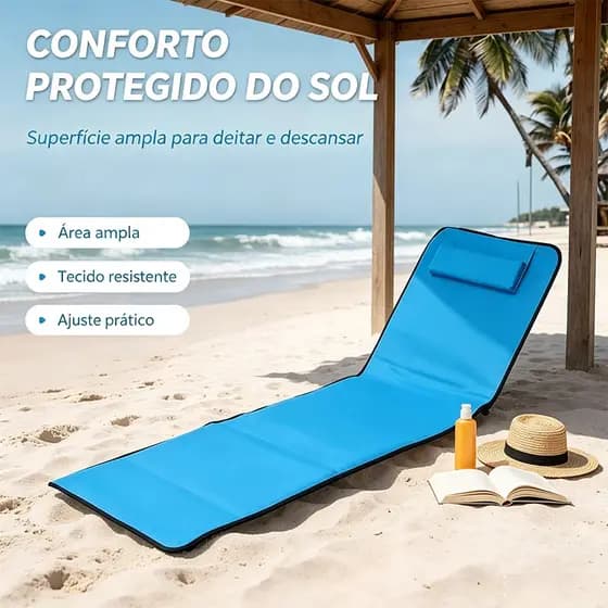 Espreguiçadeira Dobrável Portátil Reclinável 5 Posições Oxford 600D Reforçada para Praia, Camping, Pesca, Jardim