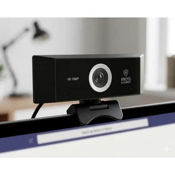 Webcam Kross Elegance Hd 720p Foco Manual Com Tripé Computador USB