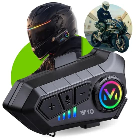 Fone Intercomunicador de Moto Bluetooth 5.3 IPX6 Resistente 2P 300M 1000mAh Envio Imediato