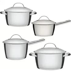 Panela Caçarola Tramontina Allegra em Aço Inox com Fundo Triplo e Tampas de Inox 1 Peça