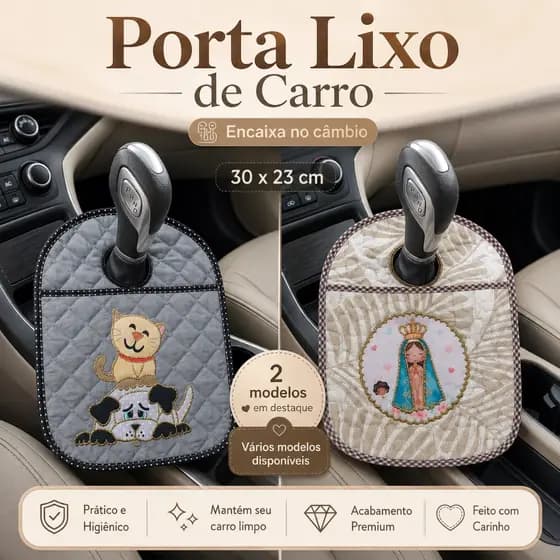 Lixeira para Carro - Porta Lixo Automotivo- Lixinho Veicular Acessório Carro