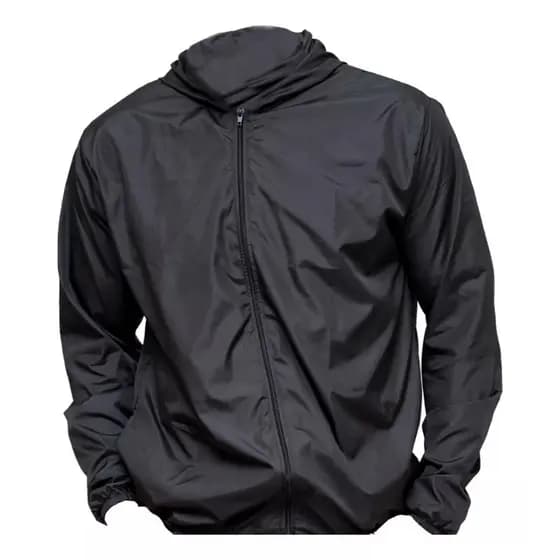 Corta Vento Jaqueta Masculino Lisa Com Capuz E Bolso E Ziper
