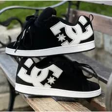Tenis DC SHOES Masculino Feminino & Clássico Skate Preto Branco + Azul e Vermelho Unissex Envio Imediato
