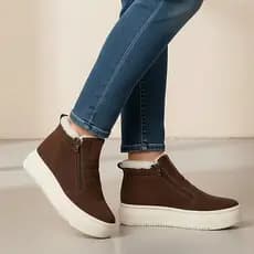 Botas de Inverno Femininas de Pelúcia, Impermeáveis, para Neve, Estilo Tornozelo Quente, Calçado Casual