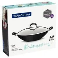 Fritadeira Wok Grande Tramontina Antiaderente com Tampa de Vidro 32 cm 4,5 L