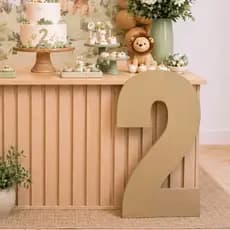 Números 60cm Decorativos MDF Cru Base Apoio Chão Festas Eventos Cenário