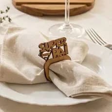 Kit 12 Anel Porta Guardanapo Em MDF Decoração De Mesa Super Pai Dia Dos Pais
