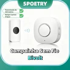 Conjunto de campainha sem fio mini Bivolt Longo Alcance 350m a Prova D'água Residencial Comercial NOVIDADE 8 Toques