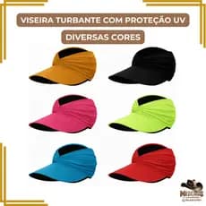 Viseira Proteção UV 50+ Dupla Face Feminina Poliéster Ajustável Esportiva Praia Corrida