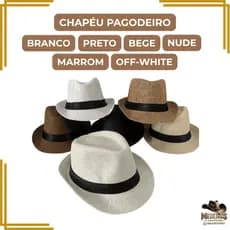 Chapéu Pagodeiro Panamá Malandro em Fibra Sintética Praia Pagode Samba Clube Diversas Cores
