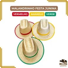 Chapéu Caipira Infantil De Palha Malandrinho Para Festa Junina E São João Tamanho Único