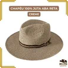 Chapéu De Juta 100% Natural Creme Aba Larga Unissex Praia Campo Country Elegante Rodeio Roça