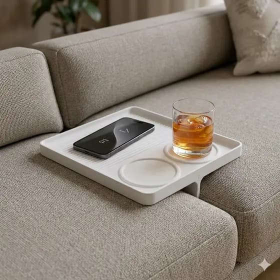 Suporte Mesa Bandeja Organizador De Sofá Premium Descanso  Porta Copos Canecas E Controle