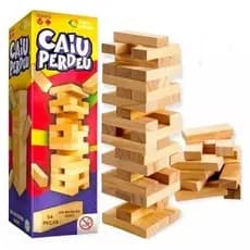 Jogo de Madeira Caiu Perdeu - Ecológico e Durável, Desenvolve Habilidades, 1 Jogo