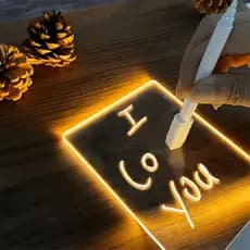 Luminária de Mesa Led 3d com Tela pra Escrever Mensagens  Decoração Quarto Sala dia dos  namorados