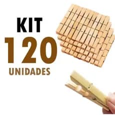 Prendedor de Roupas de Madeira e Metal - Resistente, Durável e Ecológico (120 Unidades)