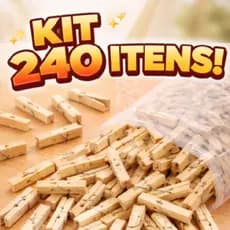 Prendedores de Roupa em Madeira Resistente 240 Unidades