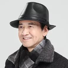 Cartola velho chapéu Jazz masculino de meia-idade idosos couro homem cavalheiro britânico outono Casual versão coreana i