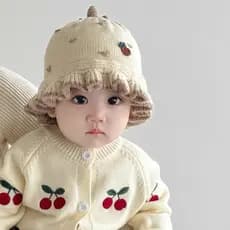 Chapéu de bebê outono inverno bebê menina estilo ocidental chapéu de malha infantil estilo princesa quente passeio inver