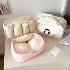 Saco de armazenamento de roupa interior de dupla camada dos desenhos animados saco de roupas de viagem de negócios portá