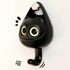 Olho grande pequeno gato preto gancho magnético gancho pegajoso bonito Wink atrás da porta da cozinha sem perfuração for