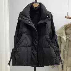 Grosso para baixo acolchoado jaqueta colete feminino curto solto mais magro olhar moda colete de algodão exterior Wear o