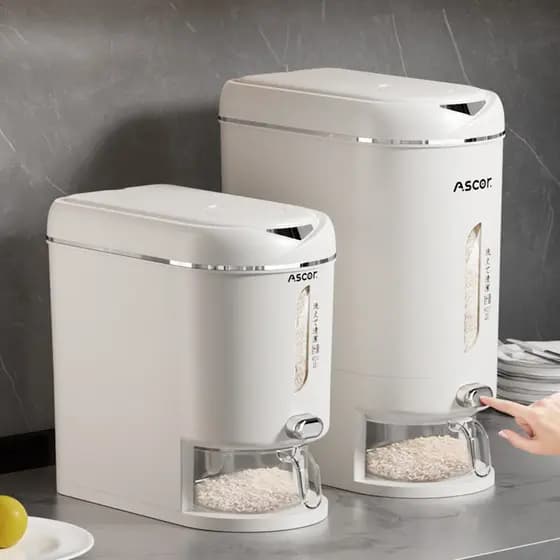 Balde de arroz doméstico 2025 novo estilo selado tanque de armazenamento de arroz caixa de arroz à prova de insetos à pr