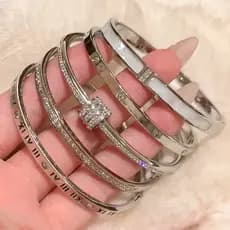 Casal pulseira feminina High-End prata zircão simples anel pulseira jóias pulseira de prata pulseira corda estrela pulse