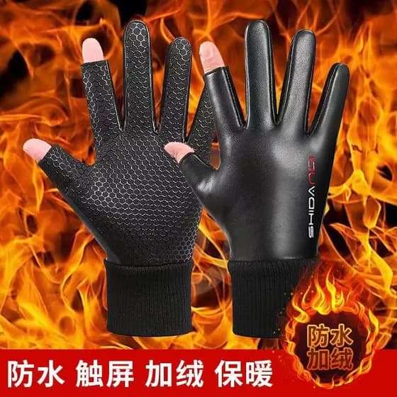Luvas expressas masculinas inverno quente à prova de frio à prova de lã ciclismo à prova d'água corrida livre Takeaway R