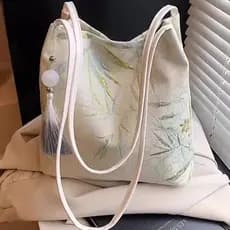 Novo estilo chinês estilo chinês saco feminino grande capacidade balde saco feminino 2025 novo estilo na moda Commuter b