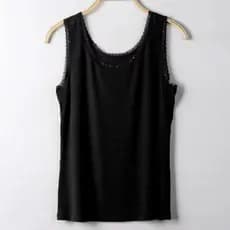 Modal verão renda guarnição camisola feminina rosqueada tamanho grande magro-ajuste exterior usar camisa de fundo intern