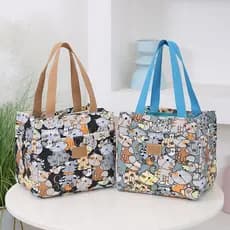 Novo estilo moda bolsa de lona estilo japonês trabalho com arroz lancheira saco folha alumínio camada isolamento mão-tra