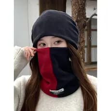 Outono inverno quente cachecol chapéu das mulheres dos homens forro de lã à prova de vento máscara facial pescoço proteç