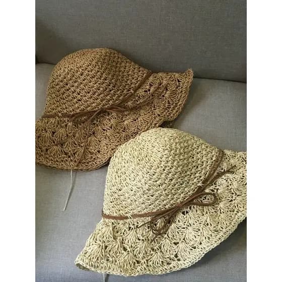 Chapéu de palha feminino verão pai-filho chapéu artesanal fã flor guarda-sol chapéu feminino verão dobrável pote chapéu